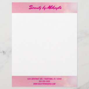 Papel Timbrado Esteticista de Beleza Rosa Delicioso