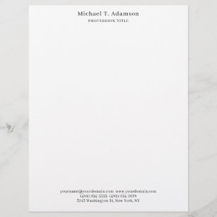 Papel Timbrado Estilo Retro Elegante Simples Branco