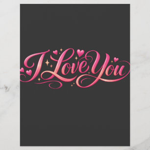 Papel Timbrado Eu Amo Você Design de Tipografia Minimalista