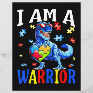Papel Timbrado Eu Sou Uma Família De Autismo Guerreiro Dinossaur