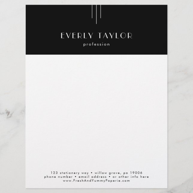 Papel Timbrado EVERLY Dark Black Business Professional Company (Frente)