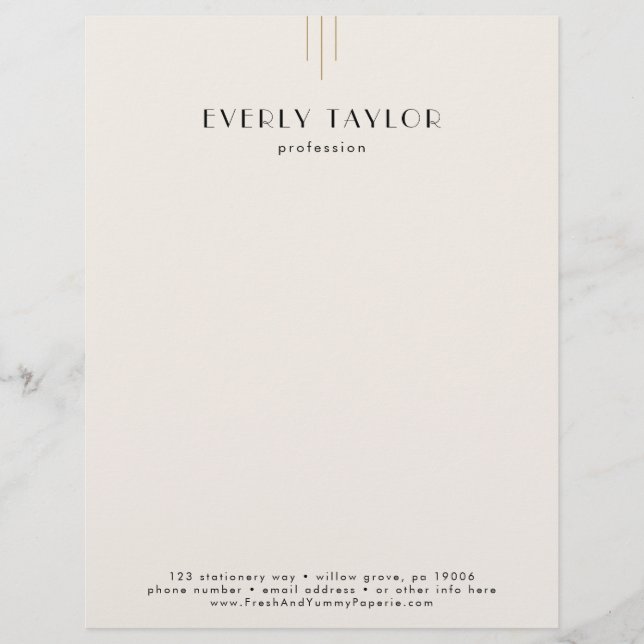 Papel Timbrado EVERLY Ivory Black Business Professional Company (Frente)
