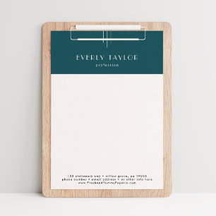 Papel Timbrado EVERLY Peacock Azul Teal Empresarial Profissional 