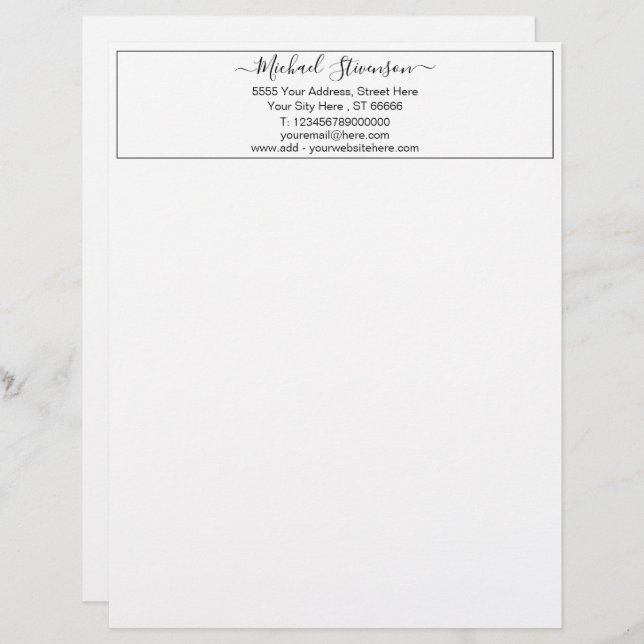 Papel Timbrado Exemplo de Carta de design da sua empresa (Frente/Verso)