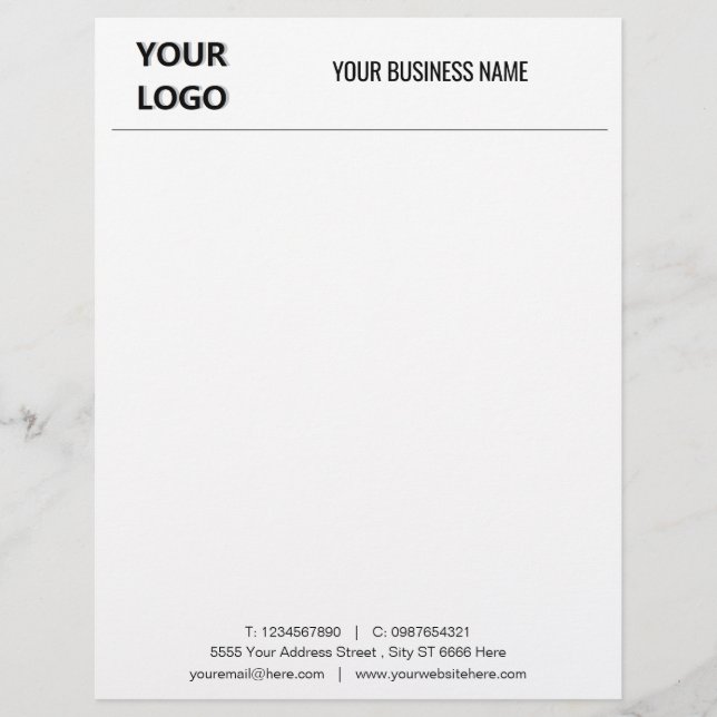 Papel Timbrado Exemplo de timbrado comercial personalizado com lo (Frente)