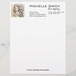 Papel Timbrado Extensões Hair Do Estilo De Cabelo De Onda Chic Se