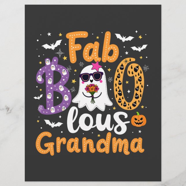 Papel Timbrado Faboolus vovó Spooky Ghost Halloween (Frente)
