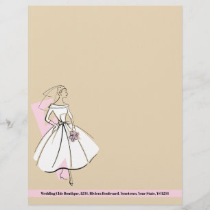 Papel Timbrado Fashion Bride Endereço timbral neutro