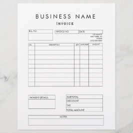 Papel Timbrado Fatura Comercial Moderna Profissional