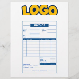 Papel Timbrado Fatura de Hotel de Logotipo Empresarial Personaliz
