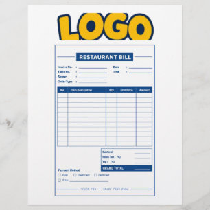 Papel Timbrado Fatura de Hotel de Logotipo Empresarial Personaliz
