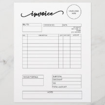 Fatura de materiais para pequenas empresas