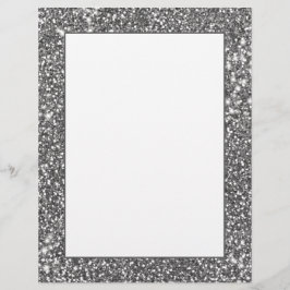 Papel Timbrado Faux Glitter Cinza Prateado Textura Design Parecid
