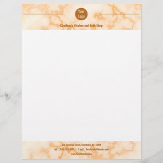 Papel Timbrado Faux Orange Marble Letterhead