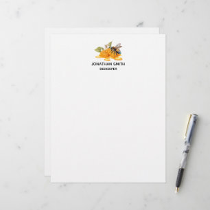 Papel Timbrado Favos de mel elegantes com abelha