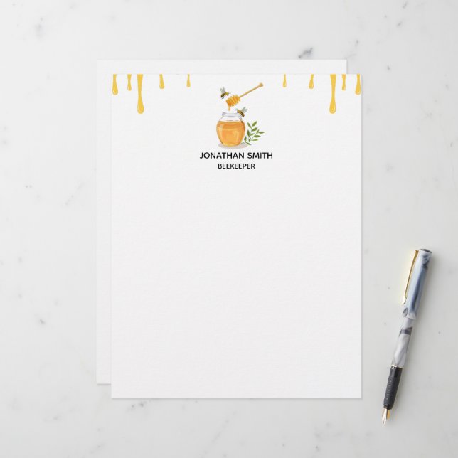 Papel Timbrado Fazenda de mel orgânico moderno (Frente/Verso In Situ)