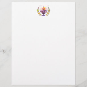Papel Timbrado Feliz Hanukkah Letterhead