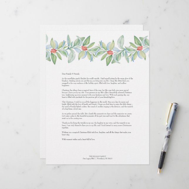 Papel Timbrado Feliz Modelo das Cartas de Natal (Frente/Verso In Situ)