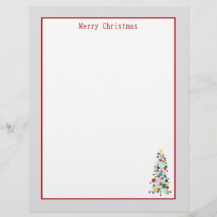 Papel Timbrado Feliz Natal - Meio século de ornamentos de árvores