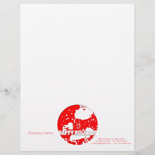 Papel Timbrado Feliz Natal Papai Noel Personalizado Letterhead (Frente)