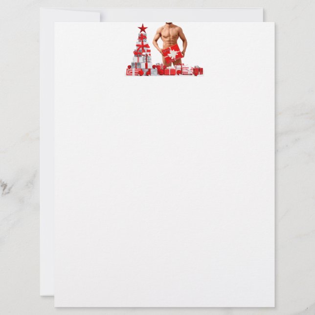 Papel Timbrado Feliz Natal SlipperyJoe presente vermelho branco p (Frente)