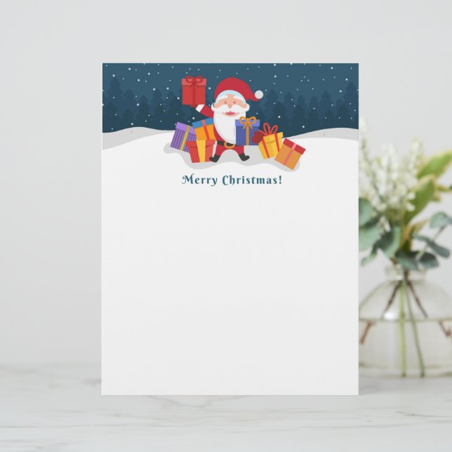 Papel Timbrado Feliz Papai noel de Natal (Em pé/Frente)
