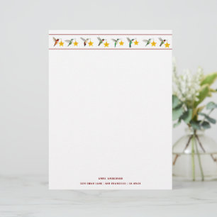 Papel Timbrado Feriados Personalizados Beija-flores Papelaria