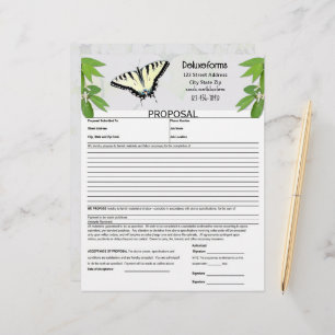 Papel Timbrado Fern Green Tiger Swallowtail Proposta