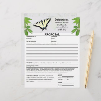 Papel Timbrado Fern Green Tiger Swallowtail Proposta