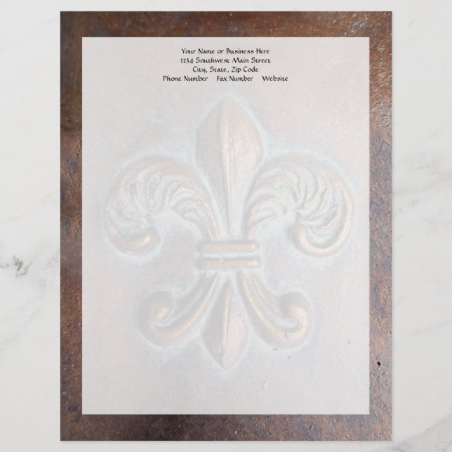 Papel Timbrado Fleur De Lis, Impresso De Olho De Cobre (Frente)