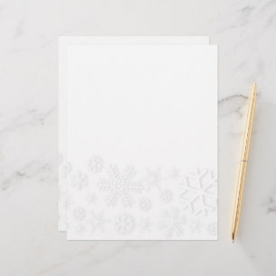 Papel Timbrado Flocos de neve brancos