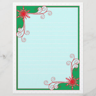 Papel Timbrado Flocos de Neve e Espirais de Natal Lindos