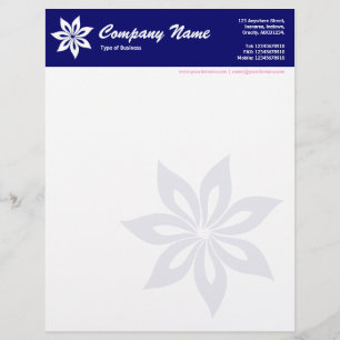 Papel Timbrado Flor - Azul Escuro