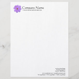 Papel Timbrado Flor - cosmos roxo