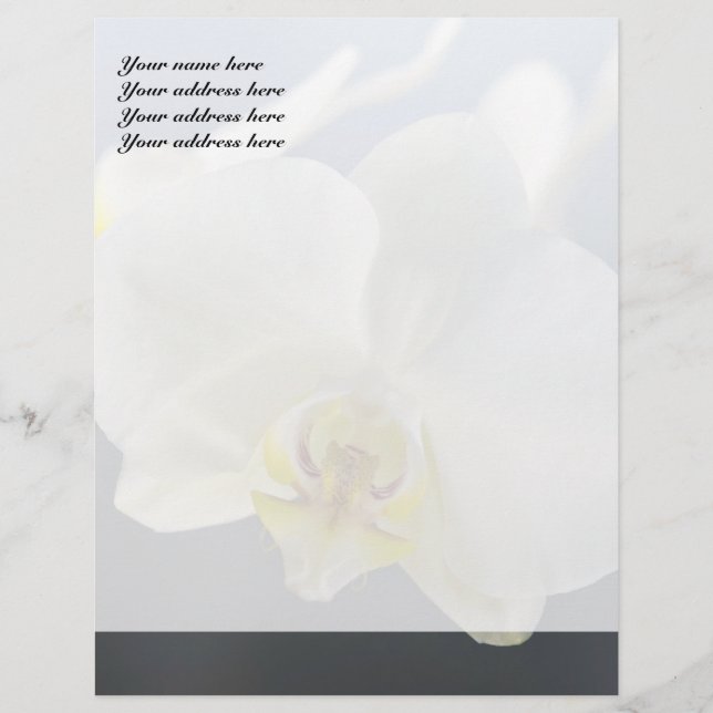 Papel Timbrado Flor de Orquídea Branca (Frente)