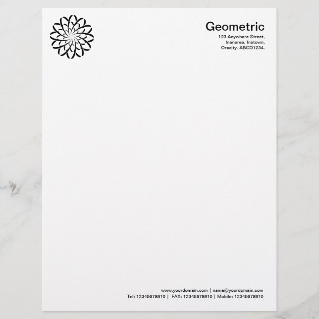 Papel Timbrado Flor Geométrica 02 (Frente)
