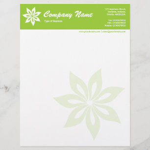Papel Timbrado Flor - Verde marciano