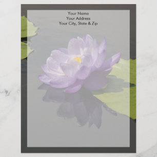 Papel Timbrado Flor Waterlily Roxo Azul
