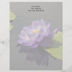 Papel Timbrado Flor Waterlily Roxo Azul