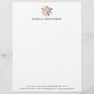 Papel Timbrado Floral Beijo Aquarela Personalizado