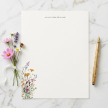 Papel Timbrado Floral Elegante Chic Personalizado