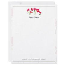 Papel Timbrado Floral em Aquarela Pintado à Mão El