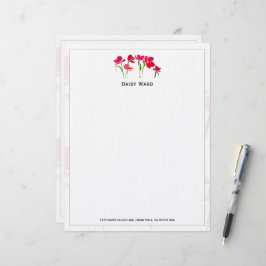 Papel Timbrado Floral em Aquarela Pintado à Mão El