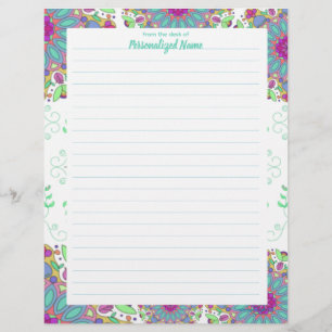 Papel Timbrado Floral Finesse Lined