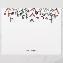 Papel Timbrado Floral Personalizado Botânico Ilustrado