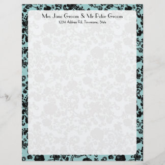 Papel Timbrado Floral Rococo Wedding, letterhead