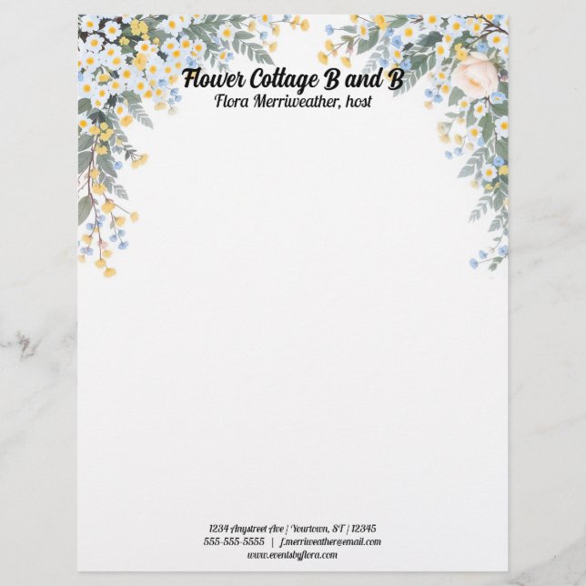 Papel Timbrado Flores Campestres (Frente)