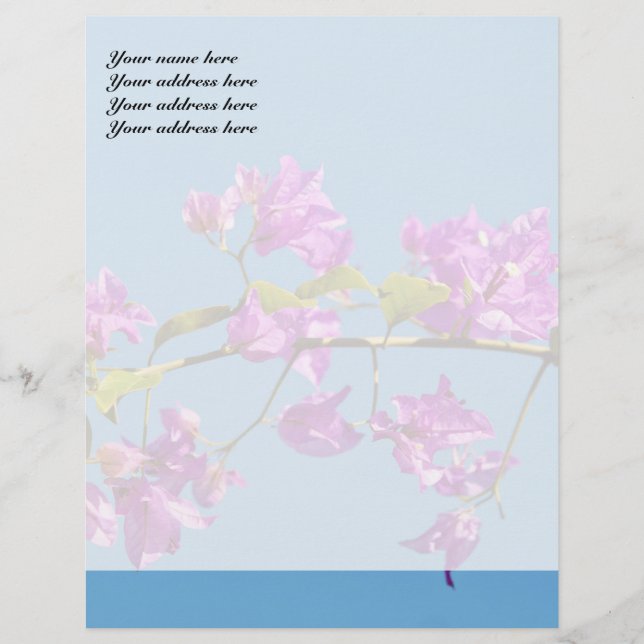 Papel Timbrado Flores de Bougainvillea (Frente)