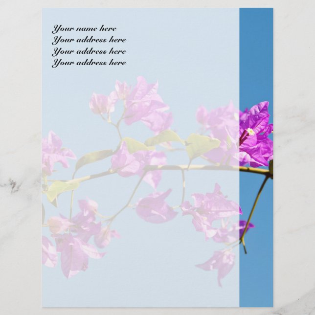 Papel Timbrado Flores de Bougainvillea (Frente)