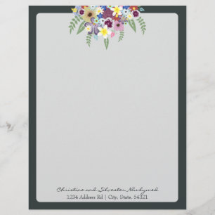 Papel Timbrado Flores de primavera,